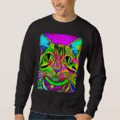 Psychedelic Kitty Kitten Lover In Cat Art Style Trui (Voorkant)