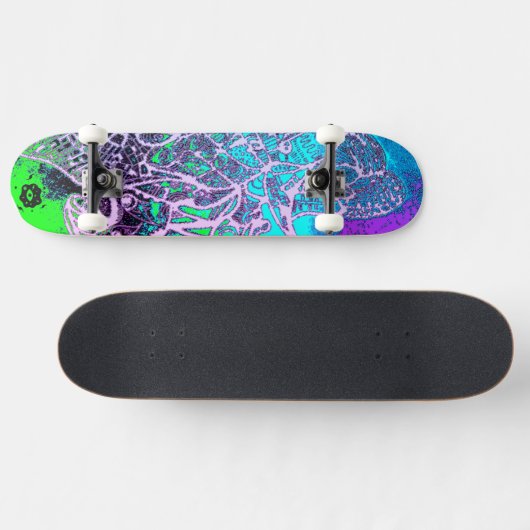 Psychedelic kleurrijk persoonlijk skateboard (Horizontaal)