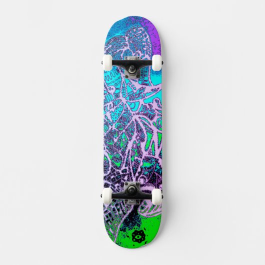 Psychedelic kleurrijk persoonlijk skateboard (Voorkant)