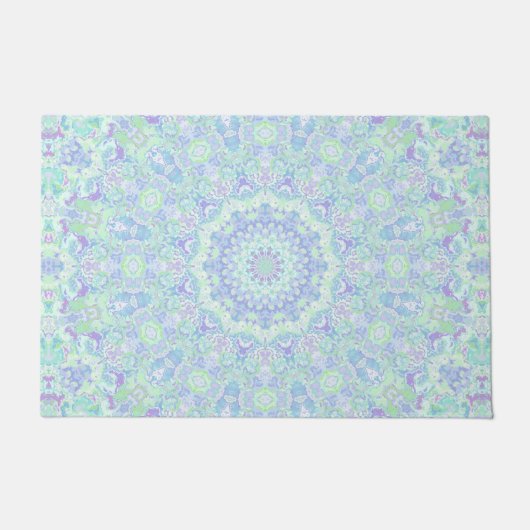 Psychedelic Kleurrijke Pastel Hippie Mandala Deurmat (Voorkant)