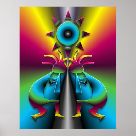 Psychedelic Kokopelli #2 Poster