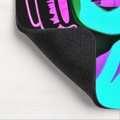 Psychedelic Lady in hoofdtelefoon Muismat (Hoek)