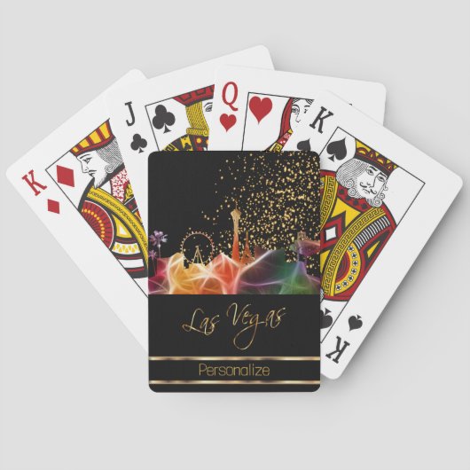 Psychedelic Las Vegas Skyline Pokerkaarten (Achterkant)