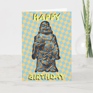 Psychedelic Laughing Buddha Birthday Card Kaart