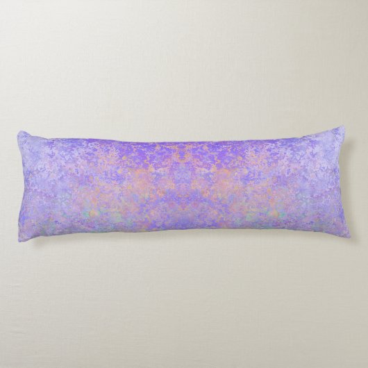 Psychedelic Lavender Paars Neon Pastel Abstract Lichaamskussen (Achterkant)
