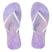 Psychedelic Lavender Paars Neon Pastel Abstract Teenslippers (Voetbed)