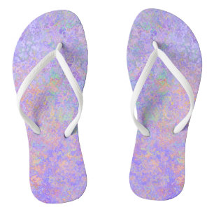 Psychedelic Lavender Paars Neon Pastel Abstract Teenslippers