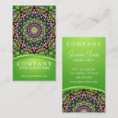 Psychedelic Leaves Mandala Visitekaartje (Voorkant / Achterkant)