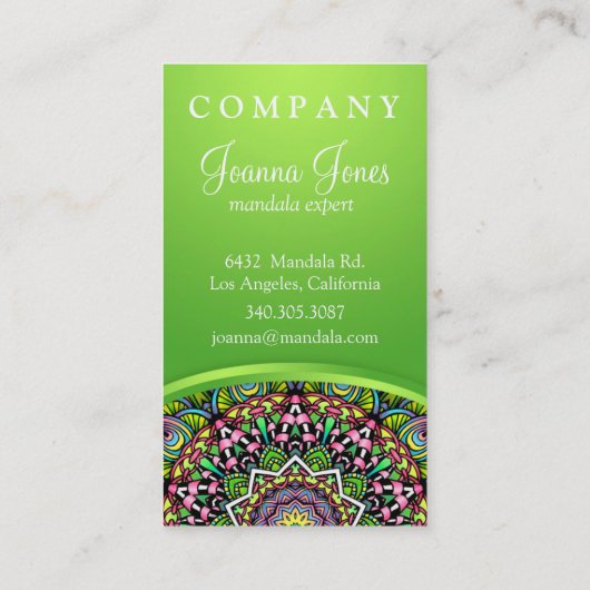 Psychedelic Leaves Mandala Visitekaartje (Achterkant)
