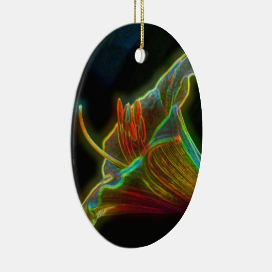 Psychedelic Lily Digital Art Flower Ornament (Rechts)
