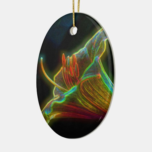 Psychedelic Lily Digital Art Flower Ornament (Links)