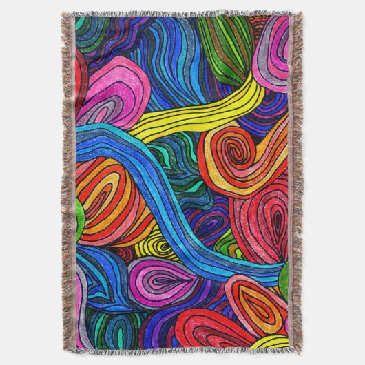 Psychedelic Lines Deken (Voorkant Verticaal)