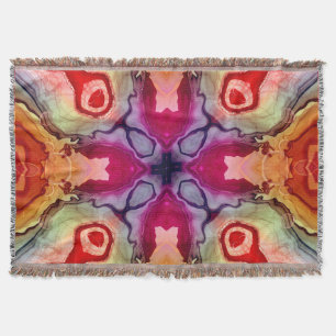 Psychedelic Liquid Pour Kaleidoscope Throw Blanket Deken
