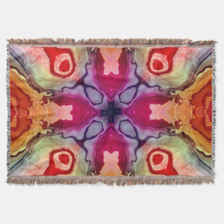 Psychedelic Liquid Pour Kaleidoscope Throw Blanket Deken