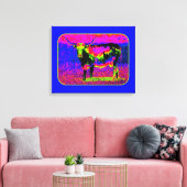 Psychedelic Longhorn Koe Canvas Afdruk (Insitu (Woonkamer))