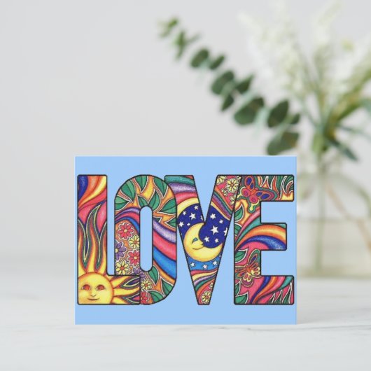 Psychedelic Love Briefkaart (Staand voorkant)