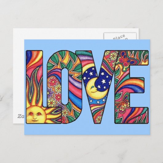 Psychedelic Love Briefkaart (Voorkant / Achterkant)