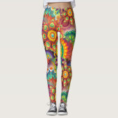 Psychedelic Love Color Burst Leggings (Voorkant)