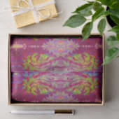 Psychedelic Magenta en Yellow Dahlia Flower Tissuepapier (Geschenk)