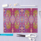 Psychedelic Magenta en Yellow Dahlia Flower Tissuepapier (Craft)