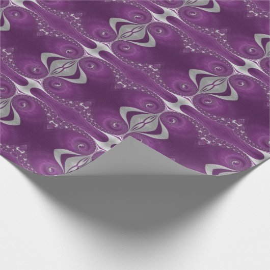 Psychedelic Magenta Spirals die papier verpakken (Hoek)