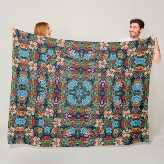 Psychedelic Magic Fairy Tuin Satijn Mandala Quilt Fleece Deken (In situ)