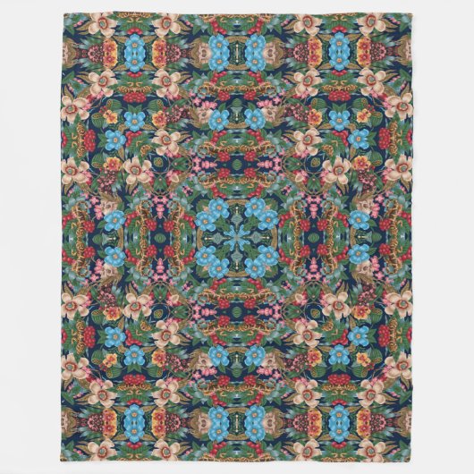 Psychedelic Magic Fairy Tuin Satijn Mandala Quilt Fleece Deken (Voorkant)