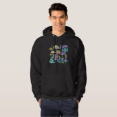 Psychedelic Magic Mushrooms Retro Vintage Hoodie (Voorkant volledig)