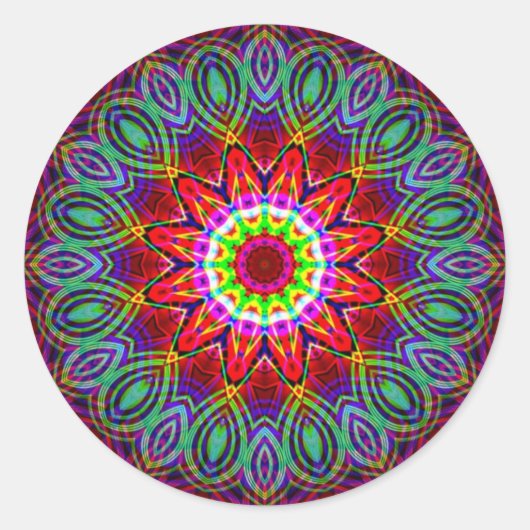 Psychedelic Mandala #2 Sticker (Voorkant)