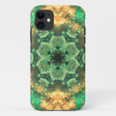 Psychedelic Mandala Bloem Groen en Geel Case-Mate iPhone Case (Achterkant)