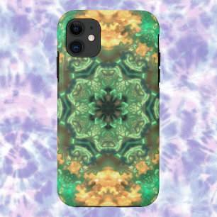 Psychedelic Mandala Bloem Groen en Geel Case-Mate iPhone Case