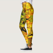 Psychedelic Mandala Bloem Groen en Geel Leggings (Links)