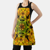 Psychedelic Mandala Bloem Groen en Geel Schort (Insitu)