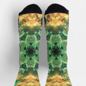 Psychedelic Mandala Bloem Groen en Geel Sokken (Top)