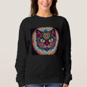 Psychedelic Mandala Cat Trui (Voorkant)