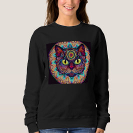 Psychedelic Mandala Cat Trui