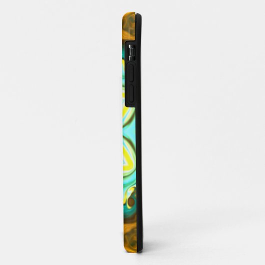 Psychedelic Mandala Flower Blauwgroen en Geel Case-Mate iPhone Case (Achterkant/links)