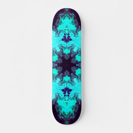 Psychedelic Mandala Flower Blue en Paars Persoonlijk Skateboard (Voorkant)