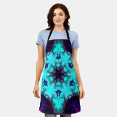 Psychedelic Mandala Flower Blue en Paars Schort (Gedragen)