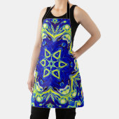 Psychedelic Mandala Flower Blue en Yellow Schort (Insitu)