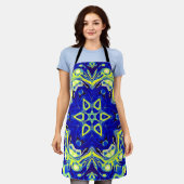 Psychedelic Mandala Flower Blue en Yellow Schort (Gedragen)