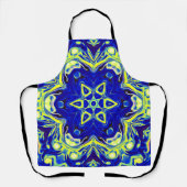 Psychedelic Mandala Flower Blue en Yellow Schort (Voorkant)