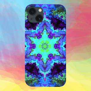 Psychedelic Mandala Flower Blue Green en Paars Case-Mate iPhone Case