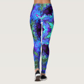 Psychedelic Mandala Flower Blue Green en Paars Leggings (Achterkant)