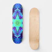 Psychedelic Mandala Flower Blue Green en Paars Persoonlijk Skateboard (Voorkant)