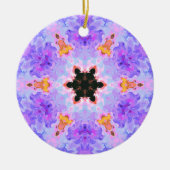 Psychedelic Mandala Flower Blue Pink and Yellow Keramisch Ornament (Voorkant)