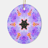 Psychedelic Mandala Flower Blue Pink and Yellow Keramisch Ornament (Links)