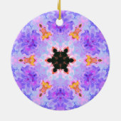 Psychedelic Mandala Flower Blue Pink and Yellow Keramisch Ornament (Achterkant)