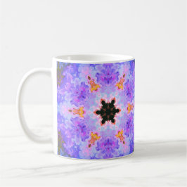 Psychedelic Mandala Flower Blue Pink and Yellow Koffiemok