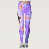 Psychedelic Mandala Flower Blue Pink and Yellow Leggings (Voorkant)